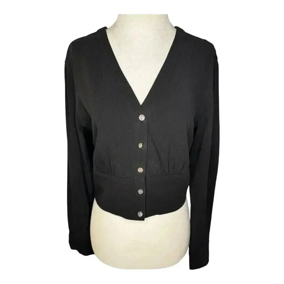 NEW Madewell Women’s XS Black V-Neck Button-Front Shirt NWT Soldout‎ Online! - Picture 1 of 7